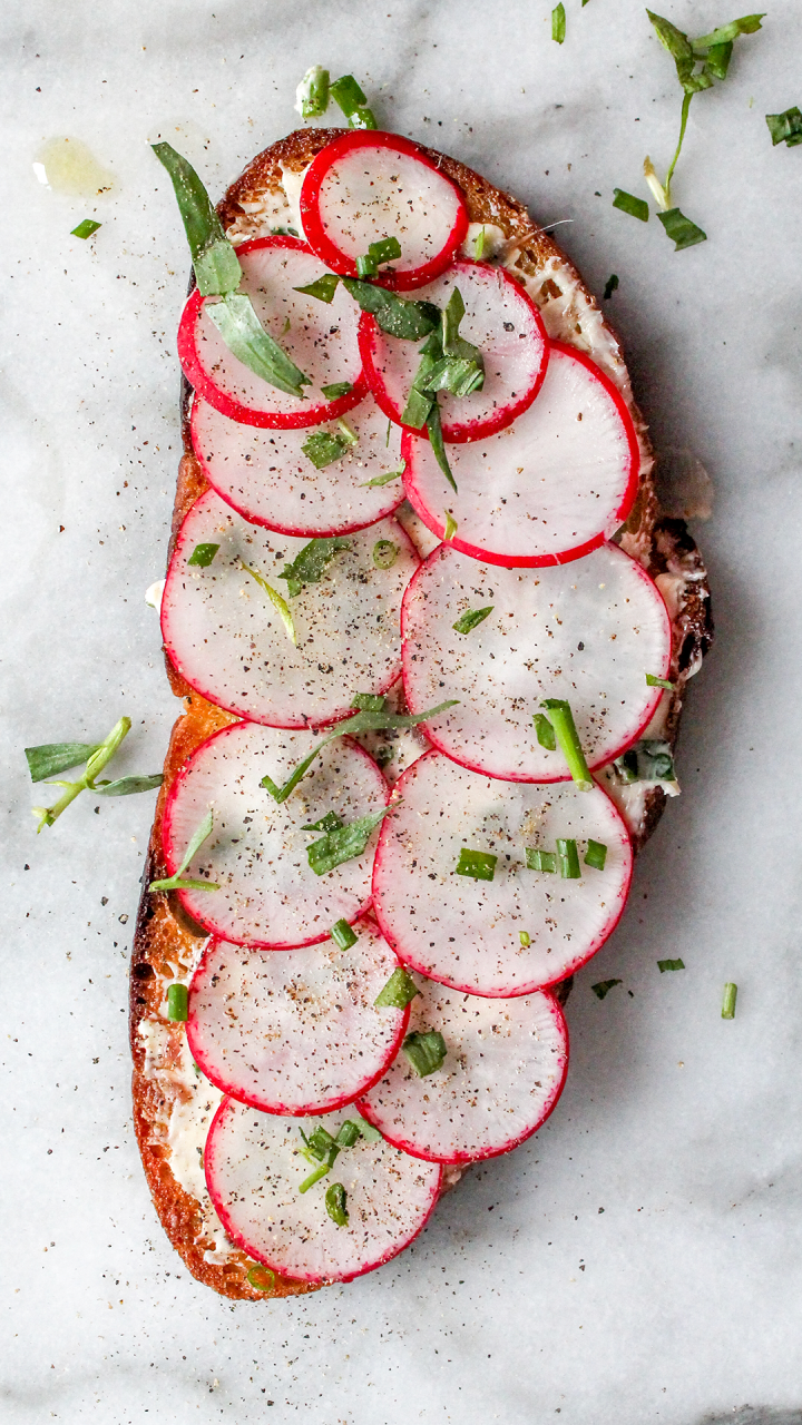 Herby butter and anchovy toast with radishes | Fishwife