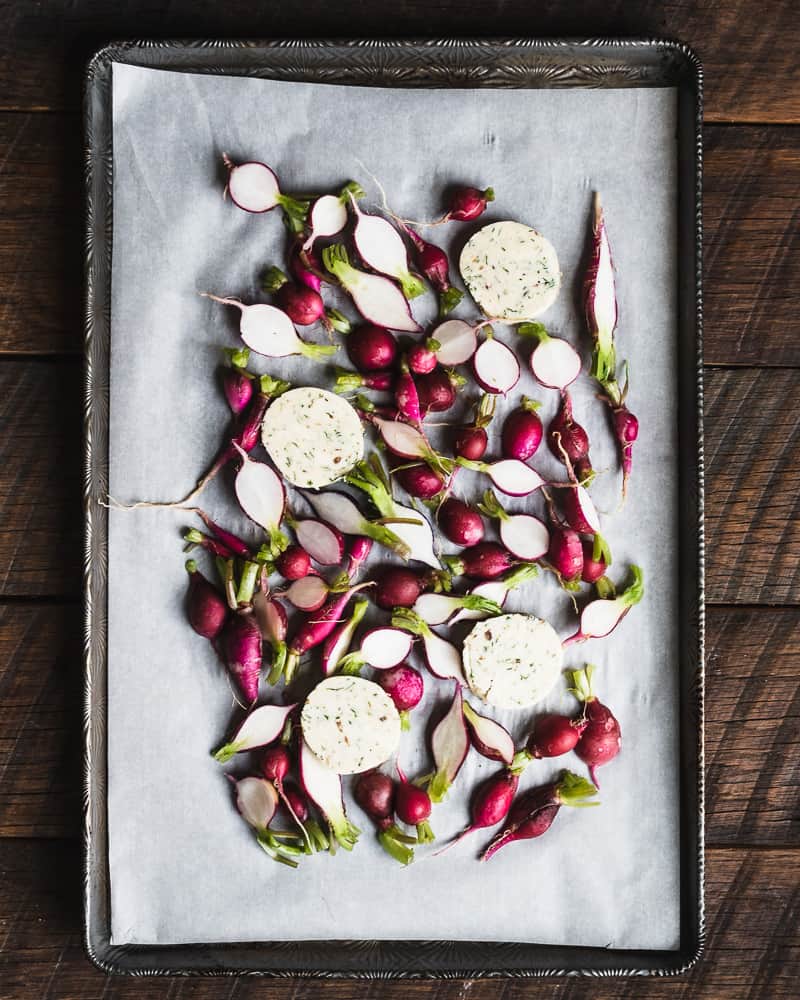 Roasted Radishes with Anchovy Butter - {EASY} keto + paleo friendly