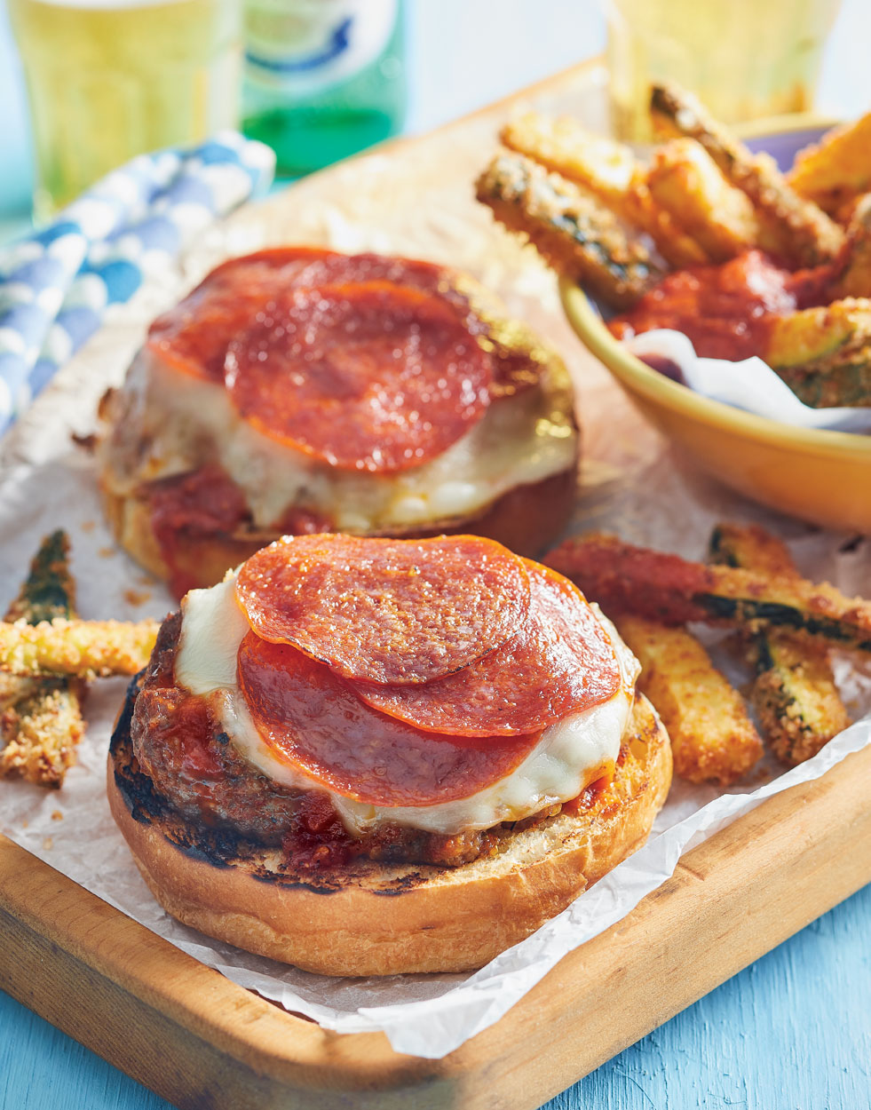 Pepperoni & Sausage Pizza Burgers Recipe