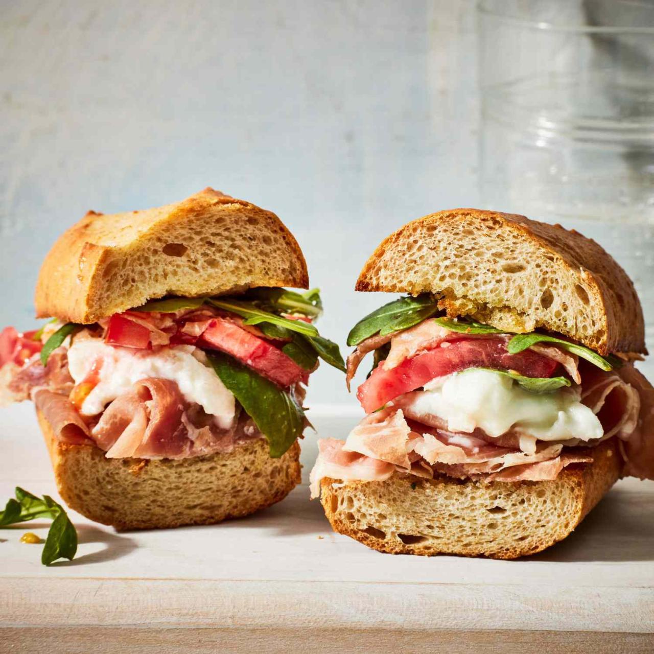 Prosciutto Sandwich with Mozzarella & Tomato