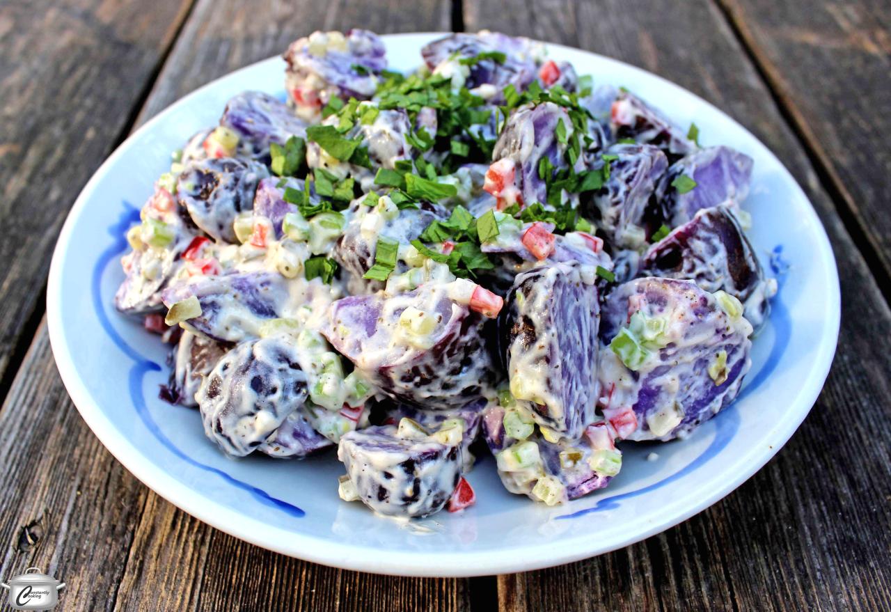 Perfect purple potato salad – Constantly Cooking with Paula Roy